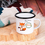 Lade das Bild in den Galerie-Viewer, Emaille Tasse| Becher| Kinder| Fuchs-Motiv| personalisierbar mit Namen - GlamourDesign

