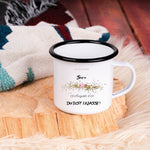 Lade das Bild in den Galerie-Viewer, Emaille Tasse| Schulkind| Einschulung| mit Datum und Wunschnamen| Du bist 1.Klasse - GlamourDesign
