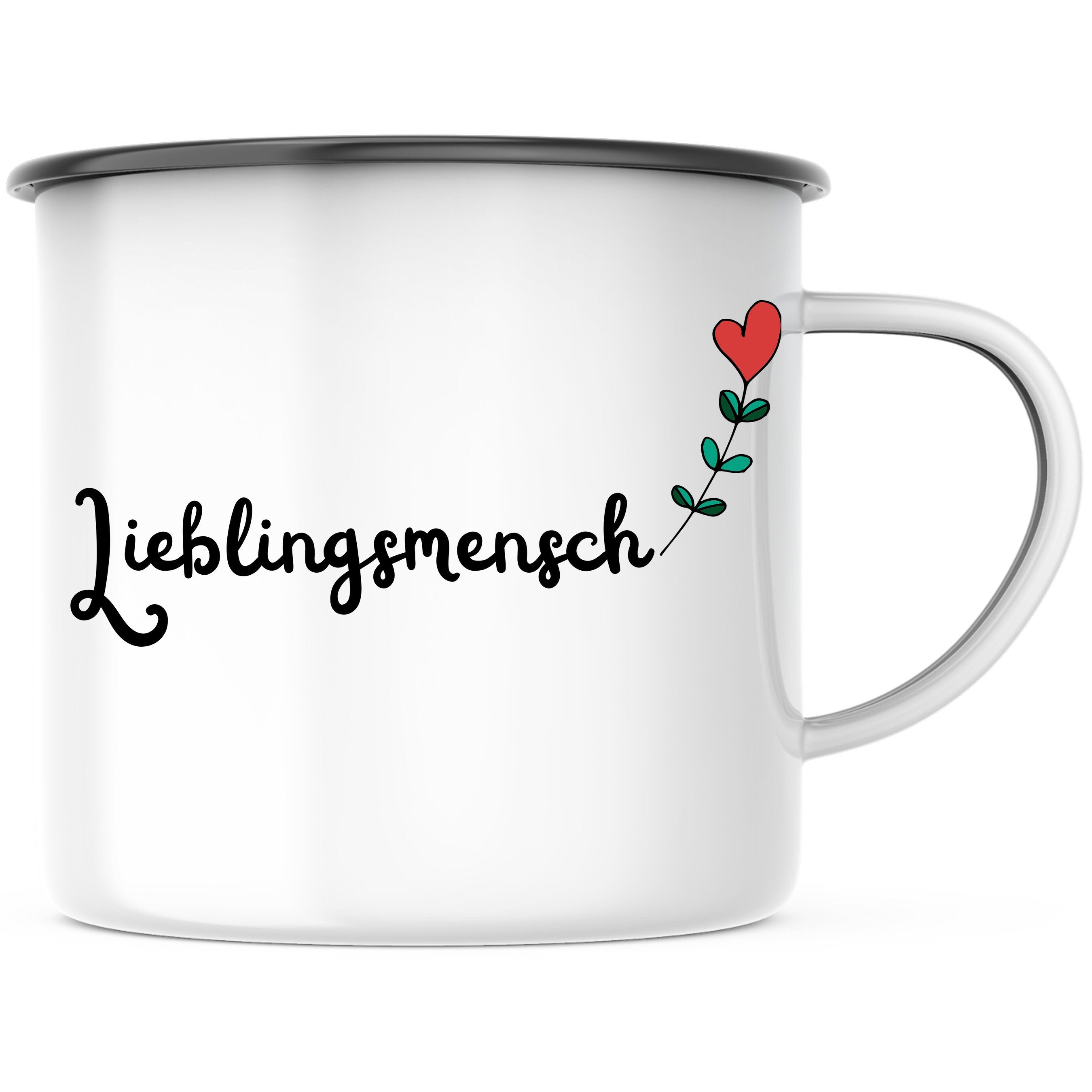 Emaille Tasse| Becher| Lieblingsmensch| beste Freunde| personalisierbar mit Wunschnamen - GlamourDesign