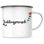 Lade das Bild in den Galerie-Viewer, Emaille Tasse| Becher| Lieblingsmensch| beste Freunde| personalisierbar mit Wunschnamen - GlamourDesign
