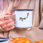 Lade das Bild in den Galerie-Viewer, Emaille Tasse| Becher| Herzensmensch| Dankeschön| personalisierbar mit Wunschnamen - GlamourDesign

