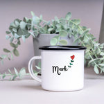 Lade das Bild in den Galerie-Viewer, Emaille Tasse| Becher| Herzensmensch| Dankeschön| personalisierbar mit Wunschnamen - GlamourDesign
