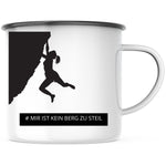 Lade das Bild in den Galerie-Viewer, Emaille Tasse| Becher| Bergsteiger| mir ist kein Berg zu steil - GlamourDesign
