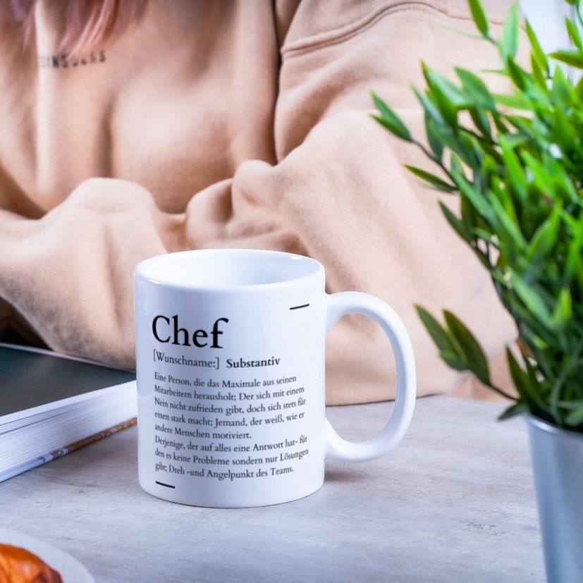 Tasse für den Chef Definition Synonym Geschenk| personalisierbar mit Namen - GlamourDesign