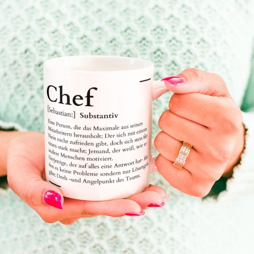 Tasse für den Chef Definition Synonym Geschenk| personalisierbar mit Namen - GlamourDesign