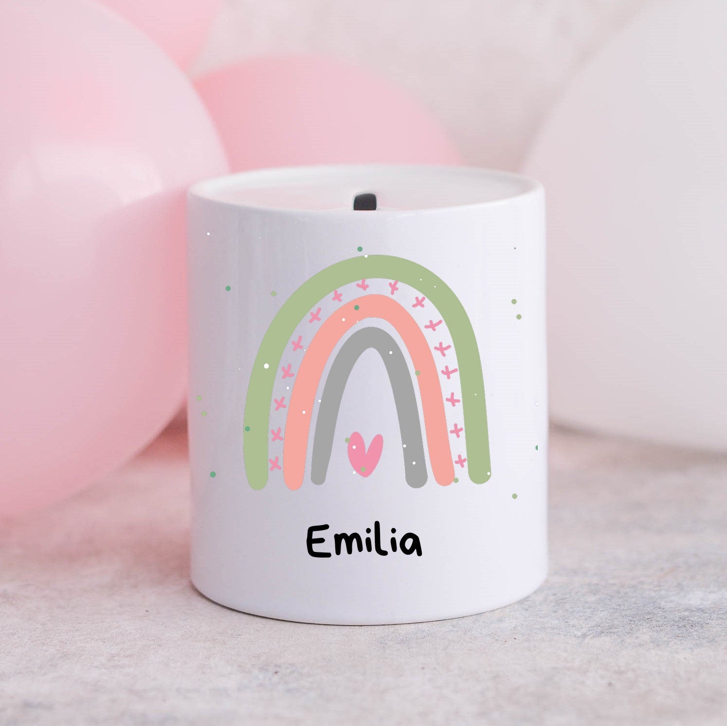 Spardose| Regenbogen-Motiv| Personalisierbar mit Namen - GlamourDesign