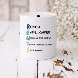 Spardose| Ruhestand| Geschenk zur Rente - GlamourDesign