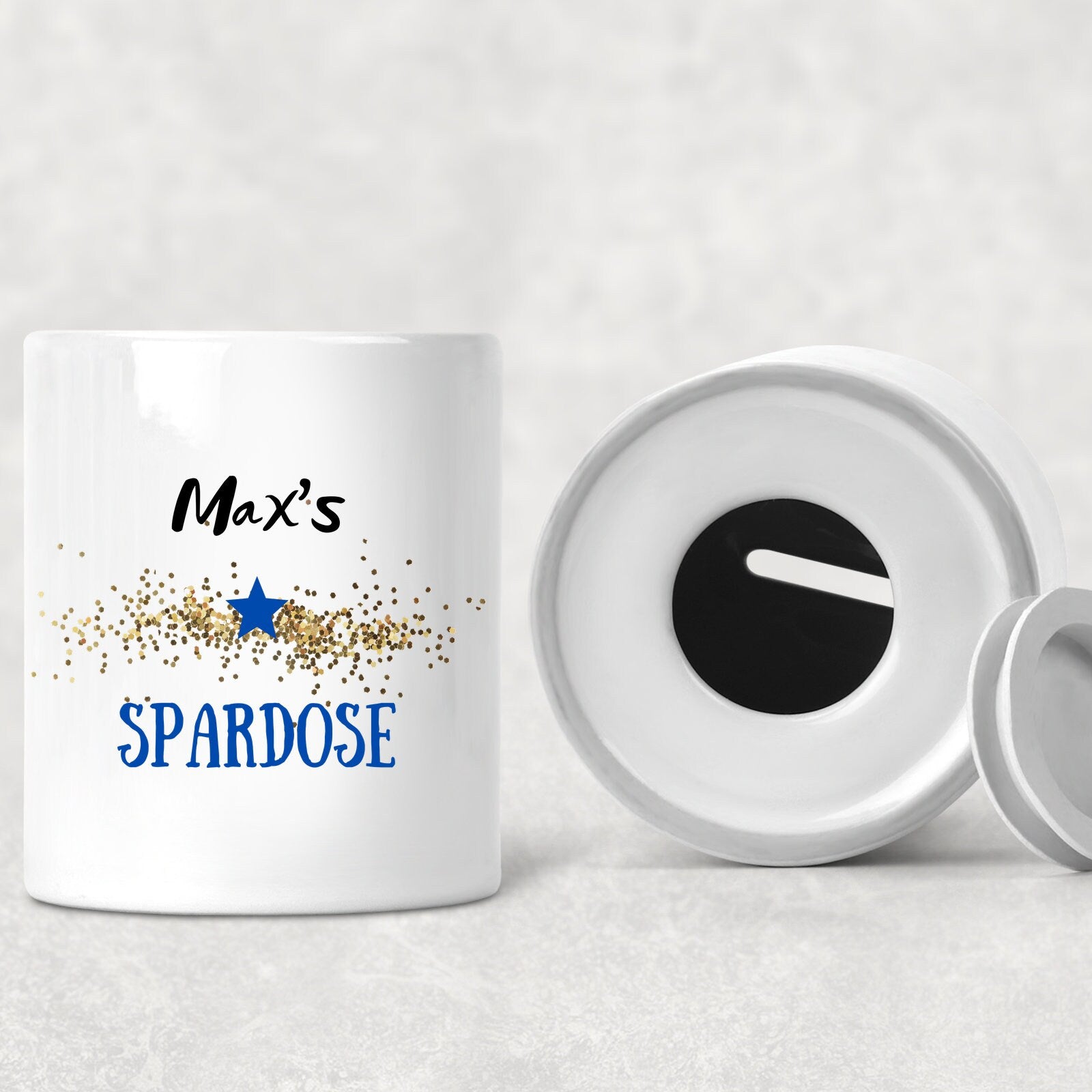 Spardose | Sparbüchse für Kinder| Personalisierbar mit Namen | Mädchen| Jungen - GlamourDesign