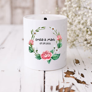Spardose |Personalisierbar mit Namen&Datum | Hochzeit| Jahrestag - GlamourDesign