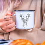 Lade das Bild in den Galerie-Viewer, Emaille Tasse| Becher| Hirsch Motiv| Camping Tasse| Wald - GlamourDesign
