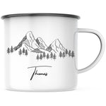 Lade das Bild in den Galerie-Viewer, Emaille Tasse| Becher| Berg- Motiv| personalisierbar mit Namen - GlamourDesign
