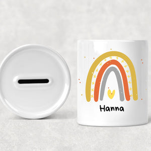 Spardose| Regenbogen-Motiv| Personalisierbar mit Namen - GlamourDesign