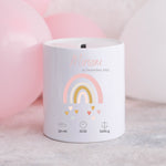 Lade das Bild in den Galerie-Viewer, Spardose personalisiert| Regenbogen Motiv| Geschenk zur Geburt| Personalisierbar mit Namen| Geburtsdaten - GlamourDesign
