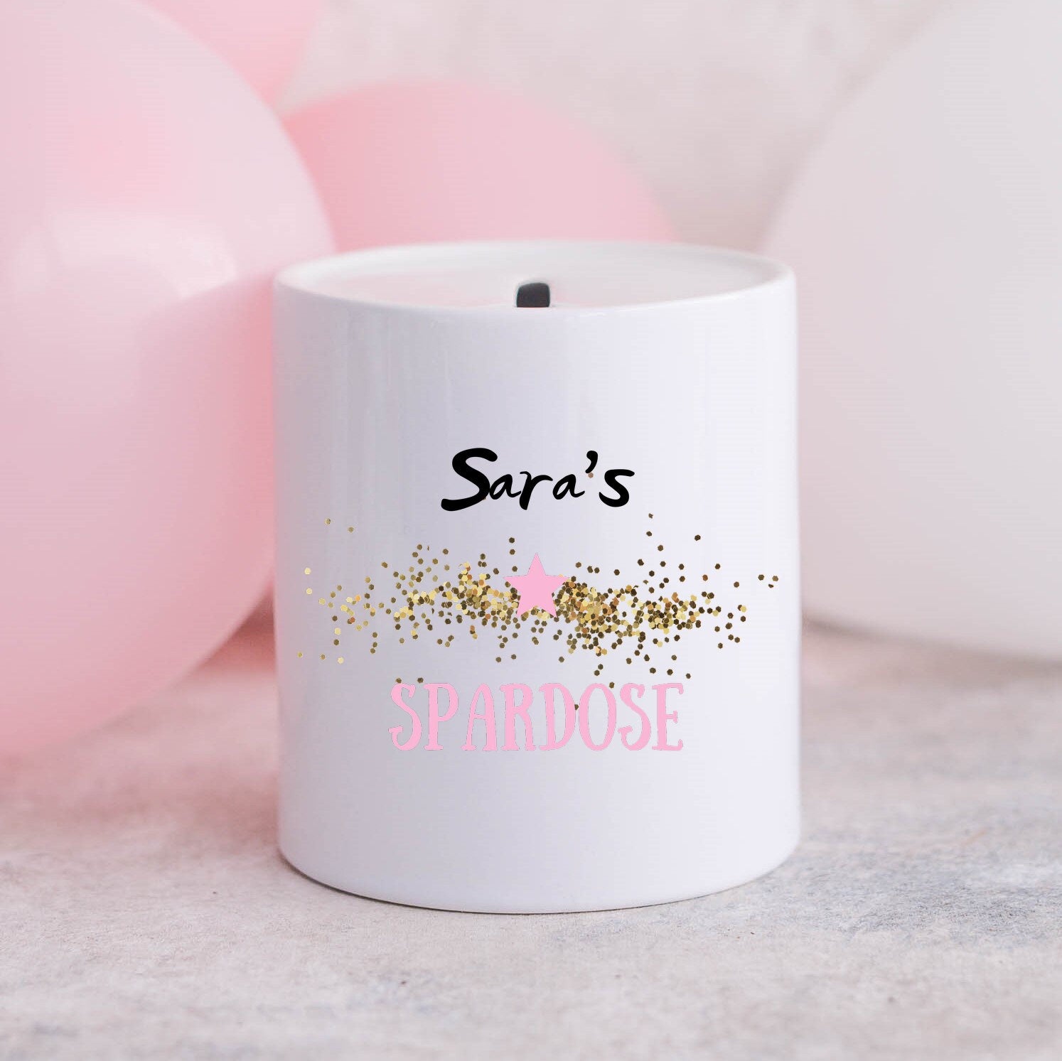Spardose | Sparbüchse für Kinder| Personalisierbar mit Namen | Mädchen| Jungen - GlamourDesign
