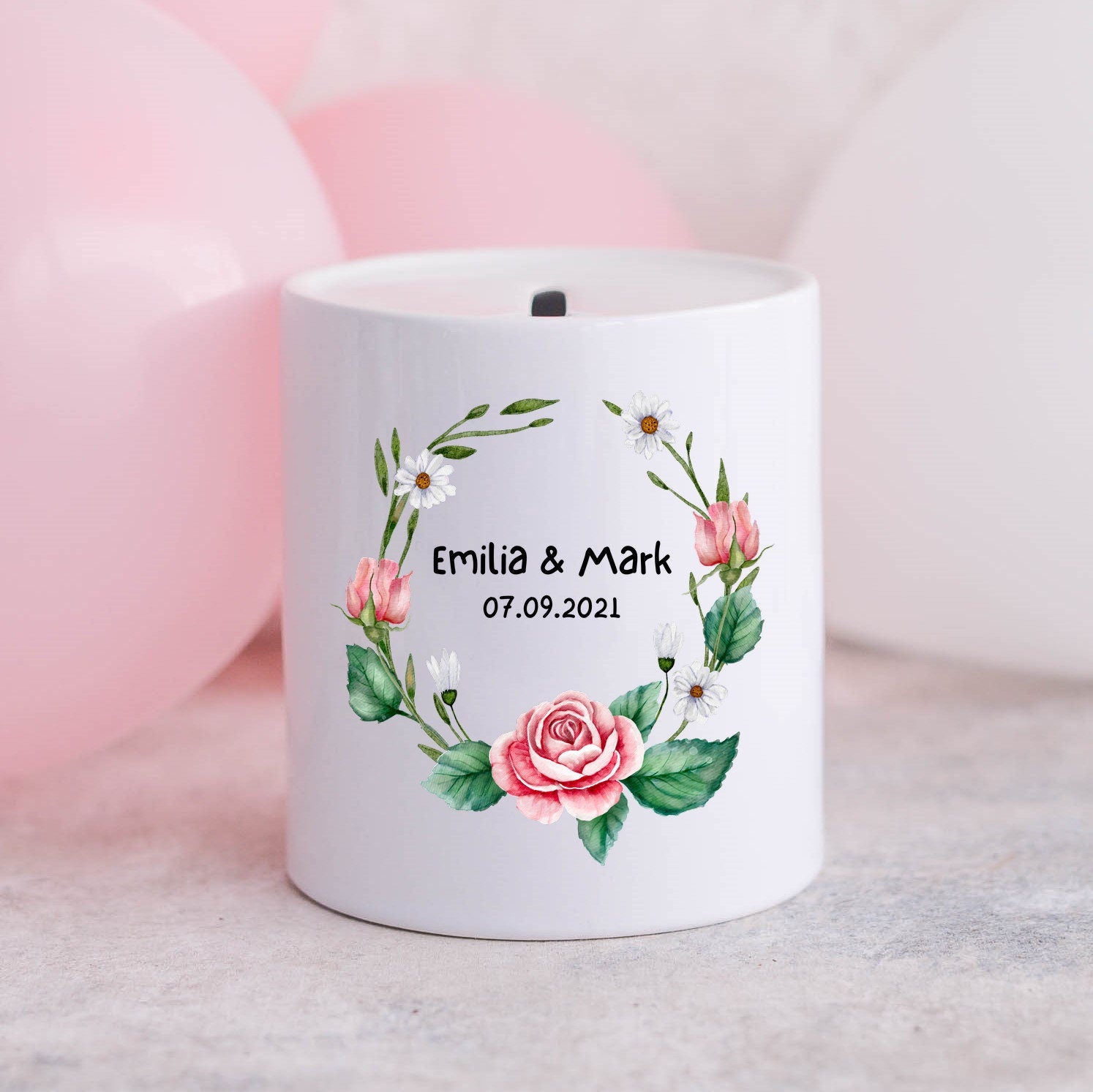 Spardose |Personalisierbar mit Namen&Datum | Hochzeit| Jahrestag - GlamourDesign