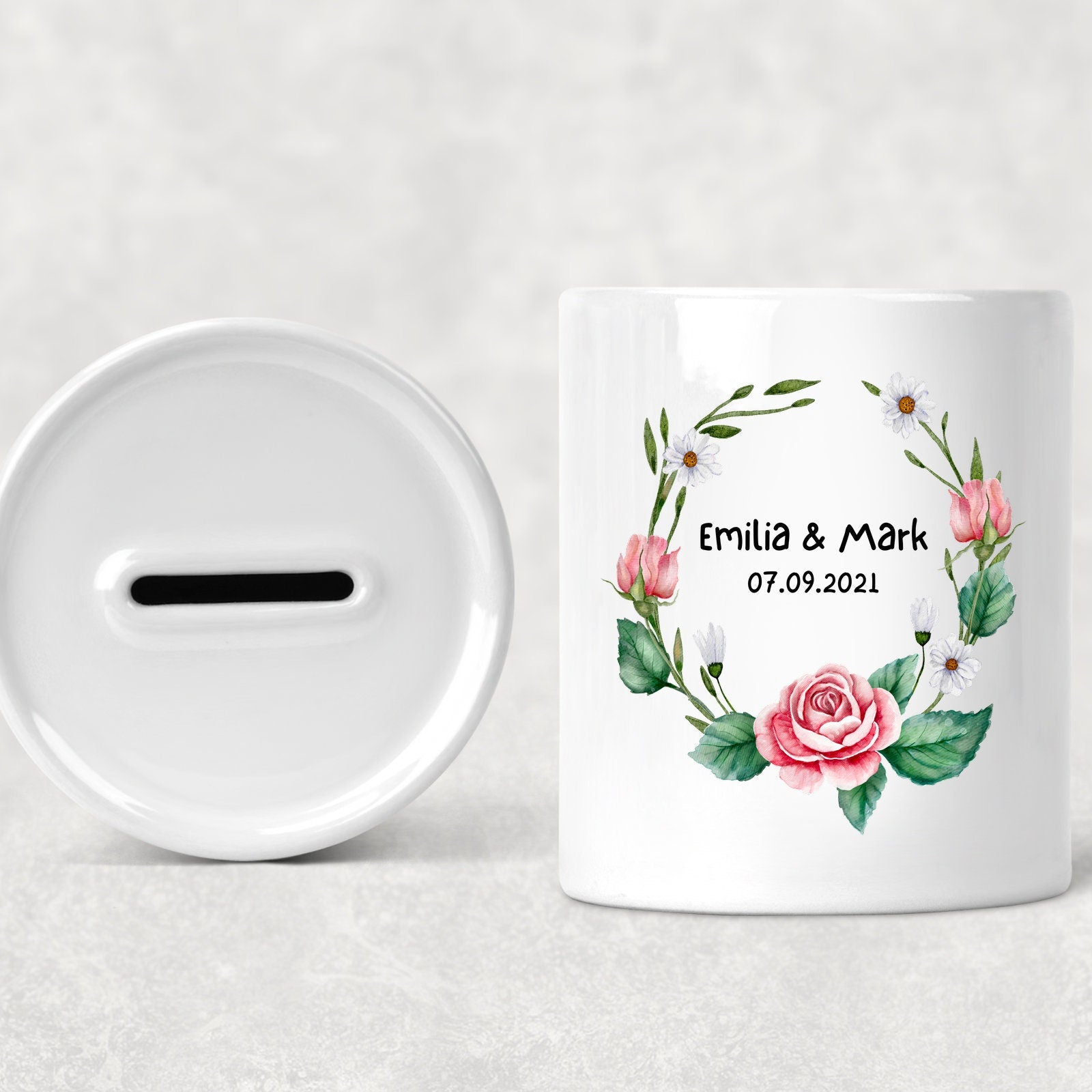 Spardose |Personalisierbar mit Namen&Datum | Hochzeit| Jahrestag - GlamourDesign
