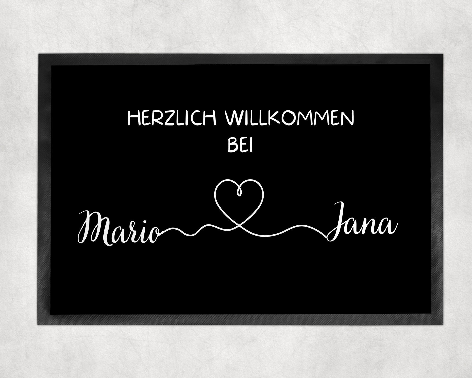Fußmatte | personalisierbar mit Namen| Paare Matte| Geschenk zum Einzug | Indoor - GlamourDesign