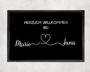 Fußmatte | personalisierbar mit Namen| Paare Matte| Geschenk zum Einzug | Indoor - GlamourDesign
