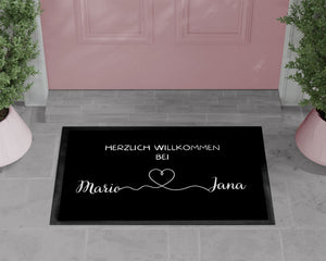Fußmatte | personalisierbar mit Namen| Paare Matte| Geschenk zum Einzug | Indoor - GlamourDesign