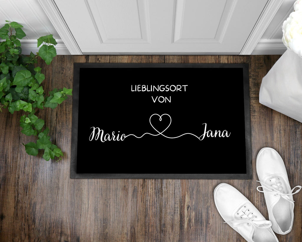 Fußmatte | personalisierbar mit Namen| Paare Matte| Geschenk zum Einzug| Lieblingsort | Indoor - GlamourDesign