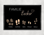 Lade das Bild in den Galerie-Viewer, Fußmatte | personalisierbar mit Familiennamen| Fußabdrücke | Indoor - GlamourDesign
