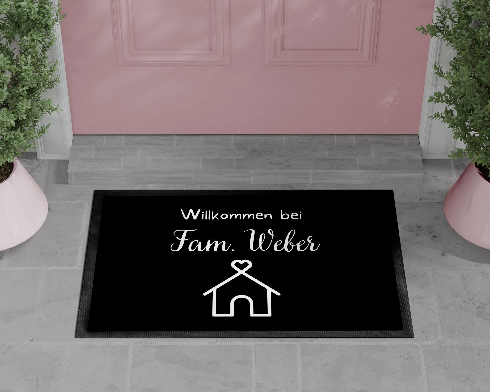 Fußmatte | personalisierbar mit Familien-&Vornamen| bis zu 7 Vornamen - GlamourDesign