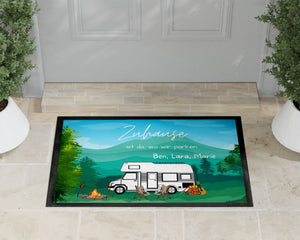 Fußmatte| Camping| verschiedene Camper Modelle| personalisierbar mit Vornamen| rutschfest & waschbar | Indoor - GlamourDesign