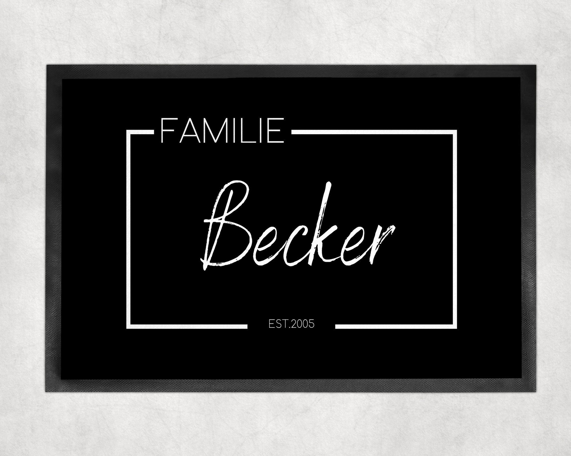 Fußmatte | personalisierbar mit Familiennamen & Jahr des Einzugs | Indoor - GlamourDesign