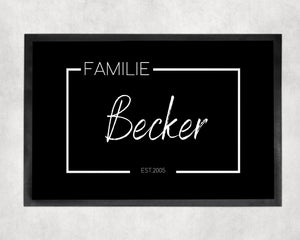 Fußmatte | personalisierbar mit Familiennamen & Jahr des Einzugs | Indoor - GlamourDesign