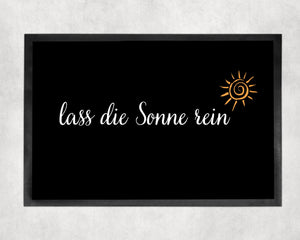 Fußmatte | Lass die Sonne rein| rutschfest & waschbar| schwarz | Indoor - GlamourDesign