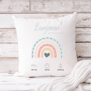 Personalisierbarer Kissenbezug| Kissen| Regenbogen mit Namen| Namenskissen| Jungen - GlamourDesign