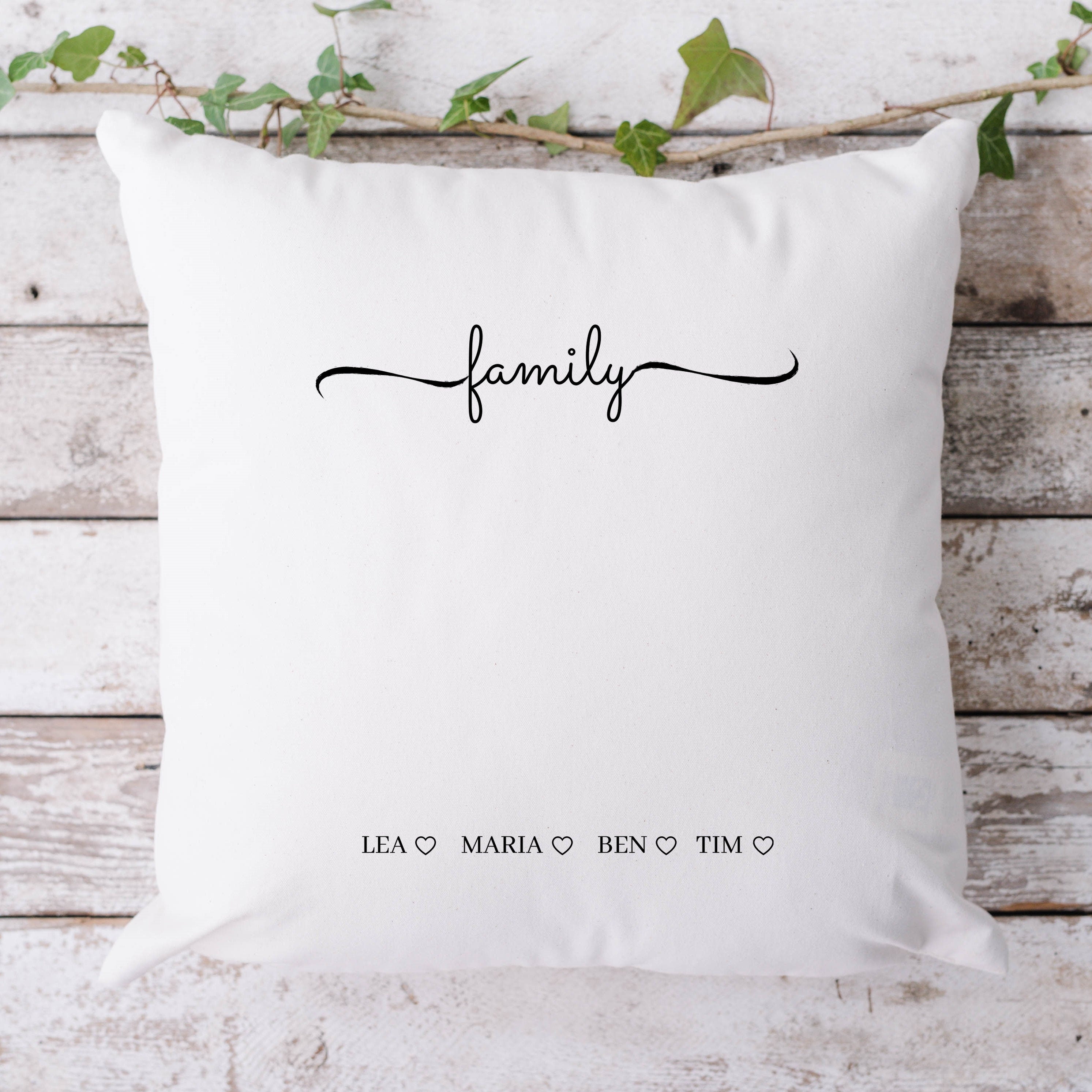 Namenskissen| Personalisierbarer Kissenbezug| Kissen| Familie - GlamourDesign