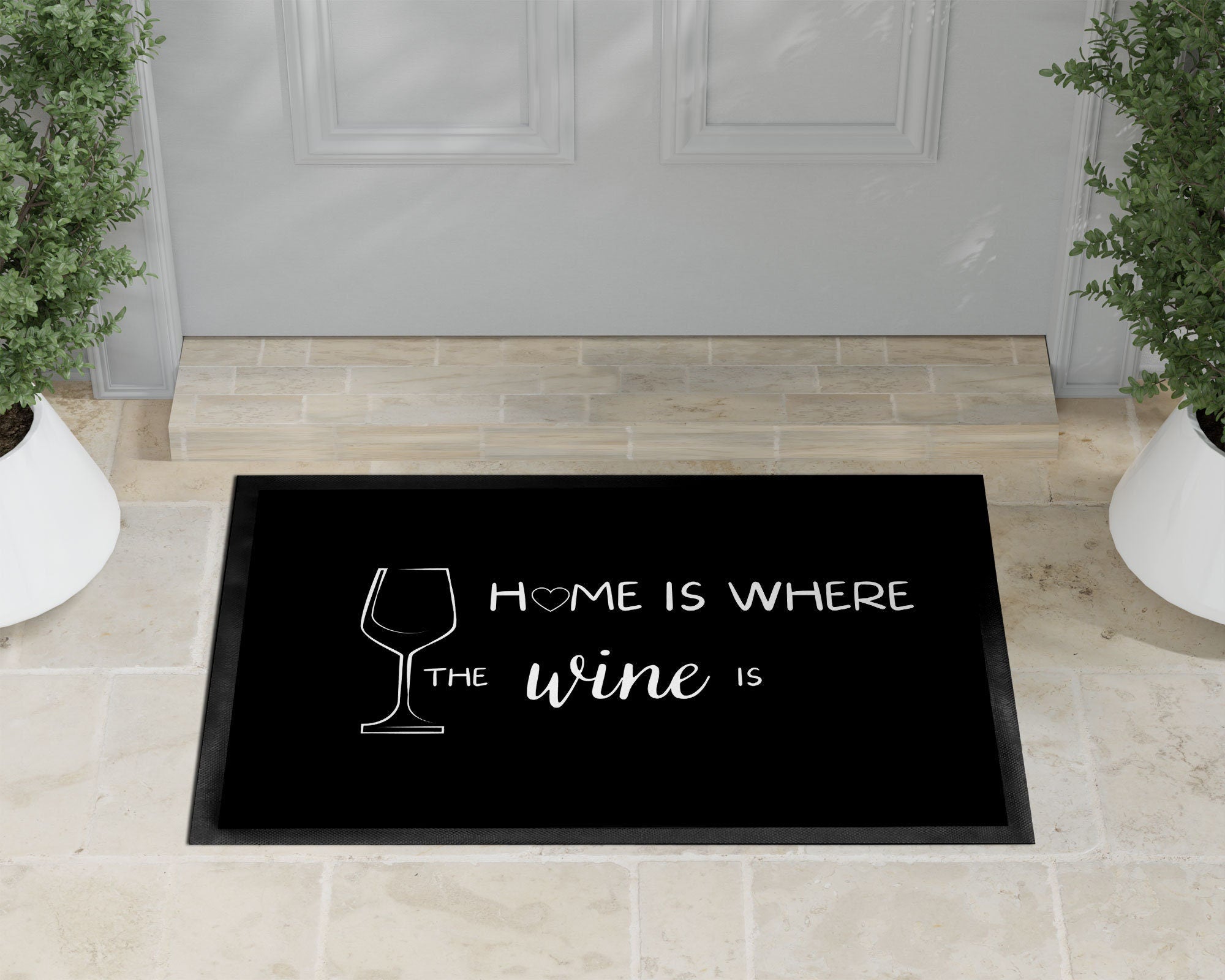 Fußmatte | Home is where the wine is| Weinliebhaber | Indoor - GlamourDesign
