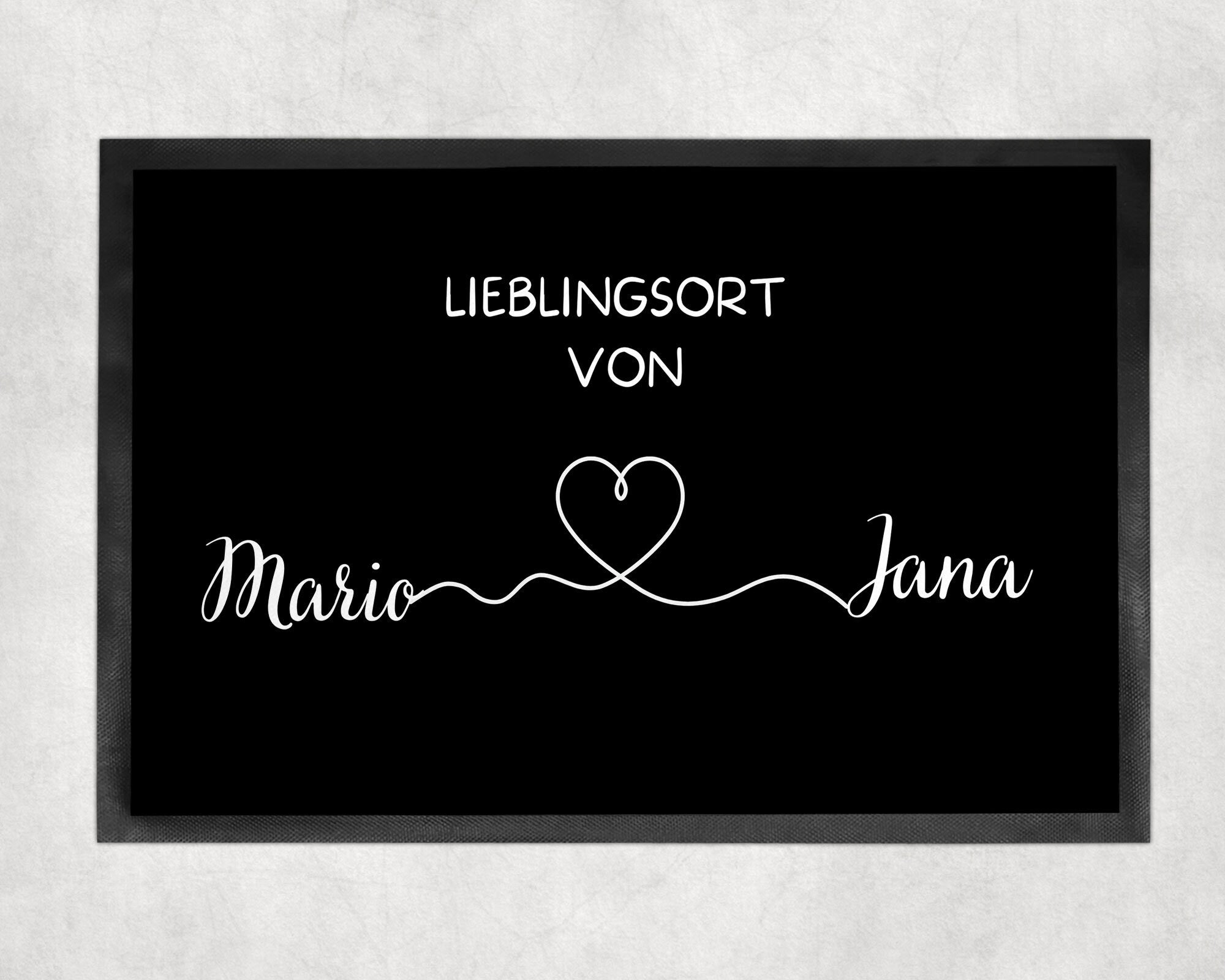 Fußmatte | personalisierbar mit Namen| Paare Matte| Geschenk zum Einzug| Lieblingsort | Indoor - GlamourDesign