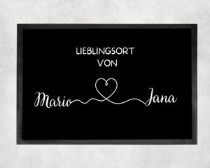 Fußmatte | personalisierbar mit Namen| Paare Matte| Geschenk zum Einzug| Lieblingsort | Indoor - GlamourDesign