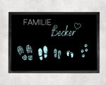 Lade das Bild in den Galerie-Viewer, Fußmatte | personalisierbar mit Familiennamen| Auswahl Fußabdrücke| Herz| | Indoor - GlamourDesign
