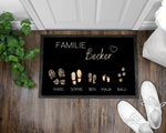 Lade das Bild in den Galerie-Viewer, Fußmatte | personalisierbar mit Familiennamen| Auswahl Fußabdrücke| Herz| | Indoor - GlamourDesign
