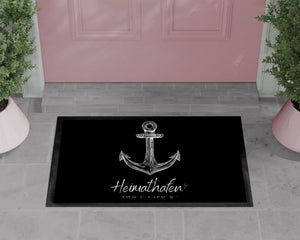 Fußmatte | Heimathafen| gezeichnet| personalisierbar mit Koordinaten | Indoor - GlamourDesign