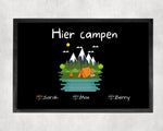 Lade das Bild in den Galerie-Viewer, Fußmatte | Hier campen| personalisierbar mit Vornamen| verschiedene Farben| bis zu 7 Vornamen | Indoor - GlamourDesign
