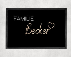 Fußmatte |verschiedene Farben| personalisierbar mit Familiennamen| rutschfest & waschbar | Indoor - GlamourDesign