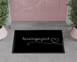 Fußmatte | hereinspaziert| rutschfest & waschbar| schwarz | Indoor - GlamourDesign