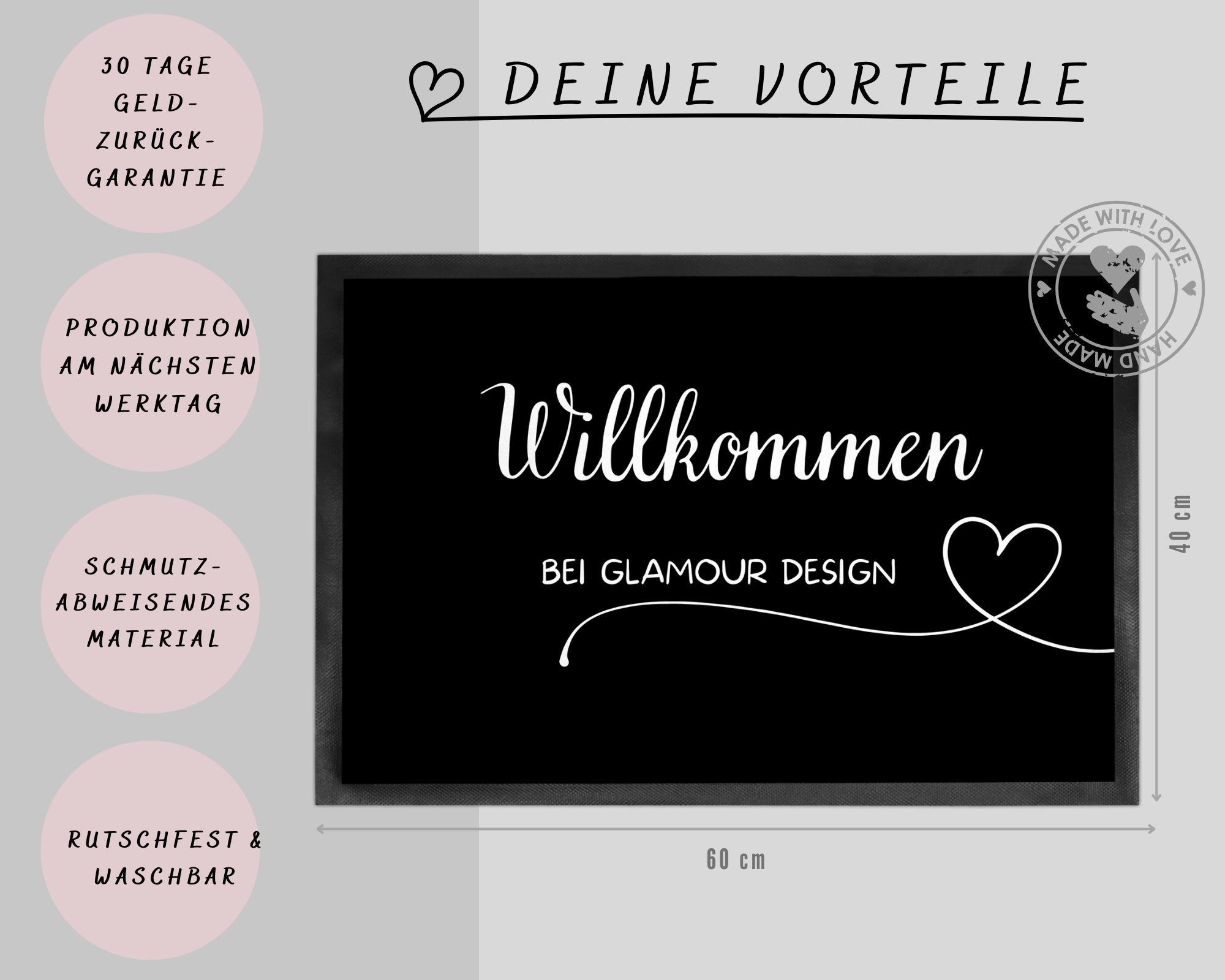 Fußmatte| Camping| verschiedene Camper Modelle| personalisierbar mit Vornamen| rutschfest & waschbar | Indoor - GlamourDesign