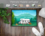 Lade das Bild in den Galerie-Viewer, Fußmatte| Camping| verschiedene Camper Modelle| personalisierbar mit Vornamen| rutschfest &amp; waschbar | Indoor - GlamourDesign

