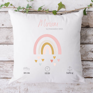 Personalisierbarer Kissenbezug| Kissen| Regenbogen mit Namen| Namenskissen - GlamourDesign