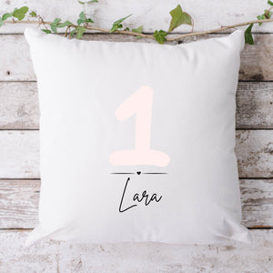 Personalisierbarer Kissenbezug| Kissen| Geschenk zum 1.Geburtstag| Namenskissen - GlamourDesign