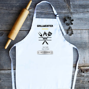 Kochschürze Mann| Grillschürze| Backschürze| Schürze| personalisiert mit Namen| Grillmeister| Legende - GlamourDesign
