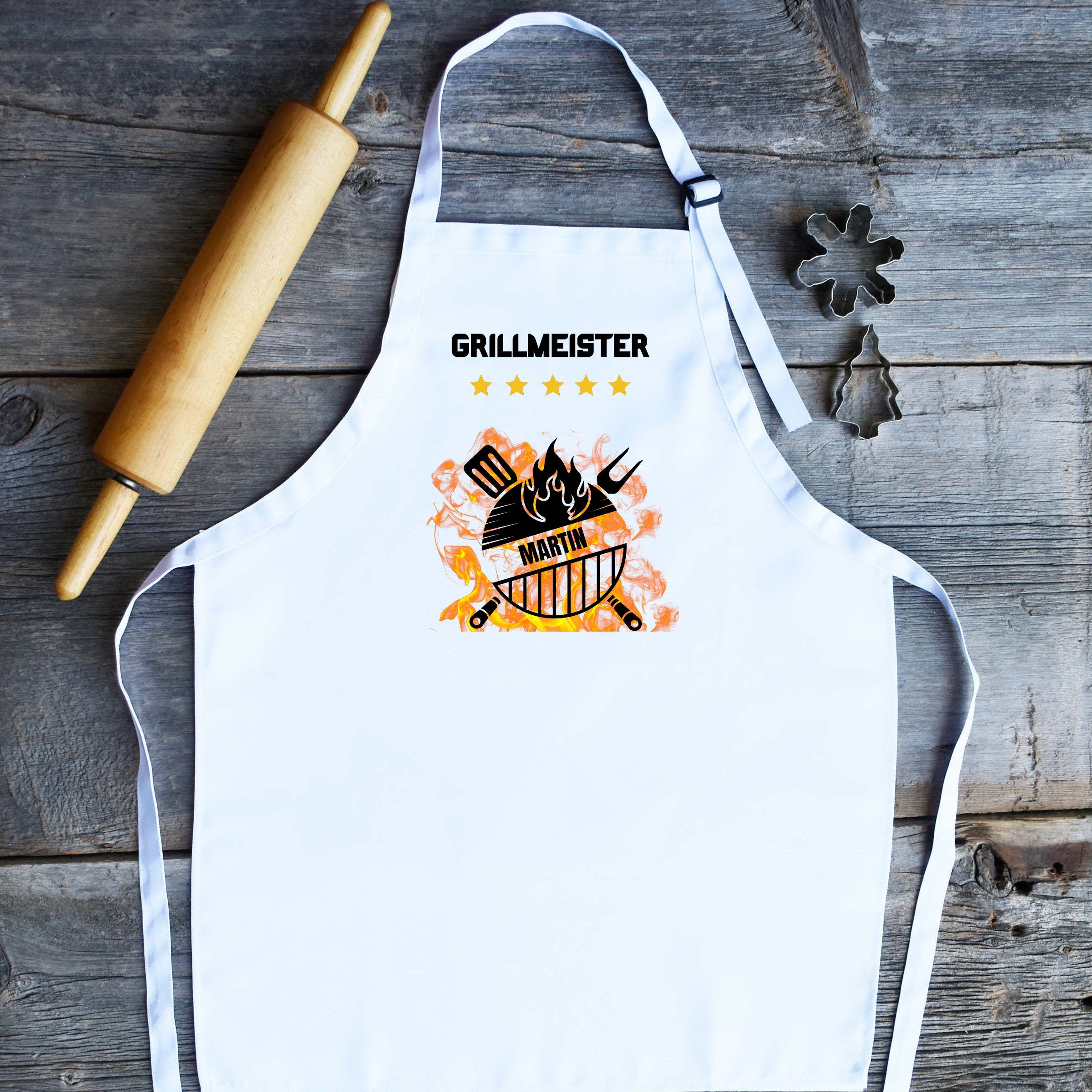 Kochschürze Mann| Grillschürze| Backschürze| Schürze| personalisiert mit Namen| Grillmeister - GlamourDesign