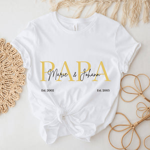 Papa T-Shirt| personalisiert mit Namen| Geschenk | Vatertag | Geburtstag| Geburt | Dad | Kinder - GlamourDesign