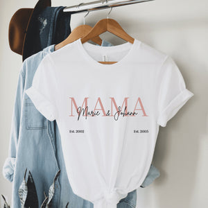 Mama T-Shirt| personalisiert mit Namen| Geschenk | Muttertag | Geburtstag| Geburt | Kinder - GlamourDesign