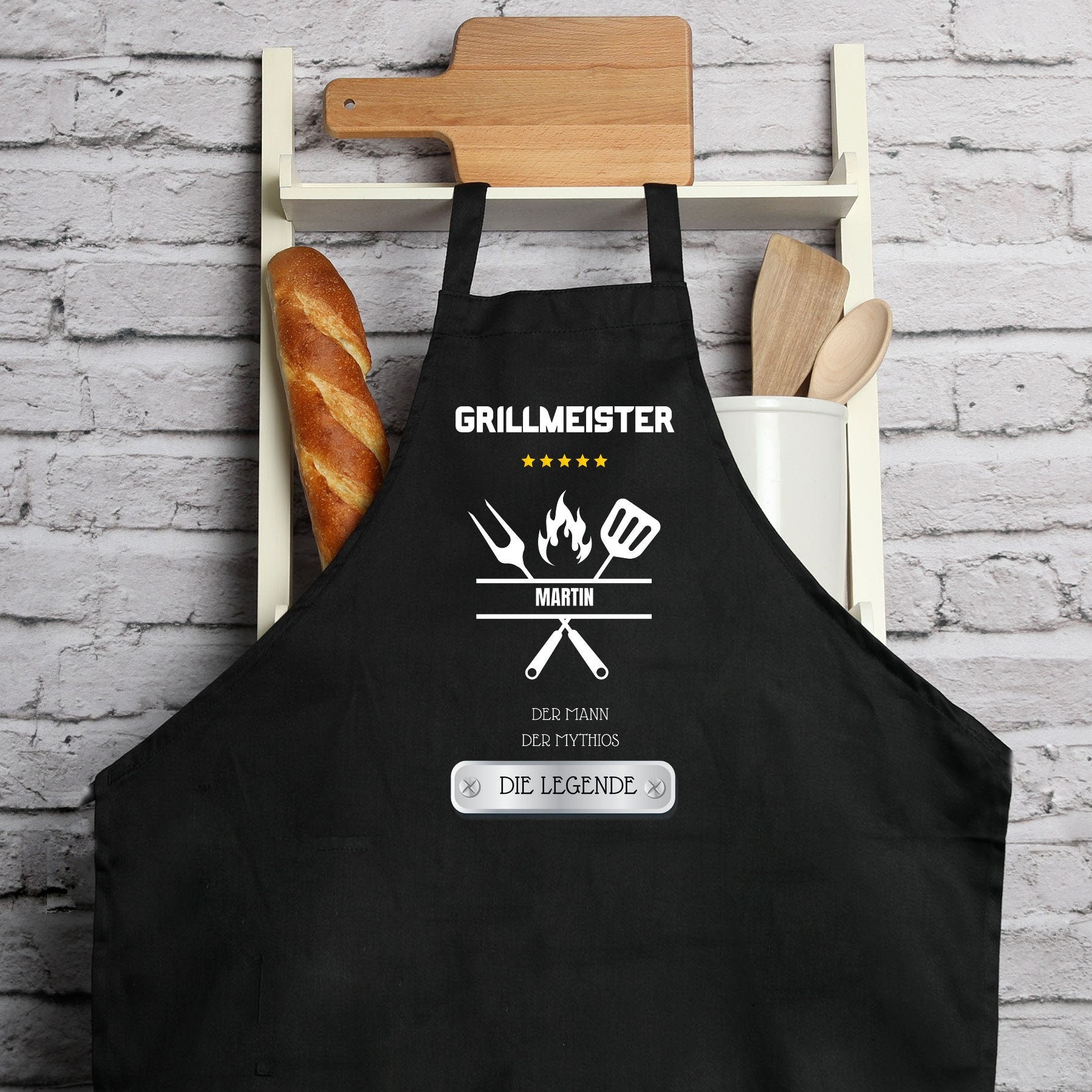 Kochschürze Mann| Grillschürze| Backschürze| Schürze| personalisiert mit Namen| Grillmeister| Legende - GlamourDesign